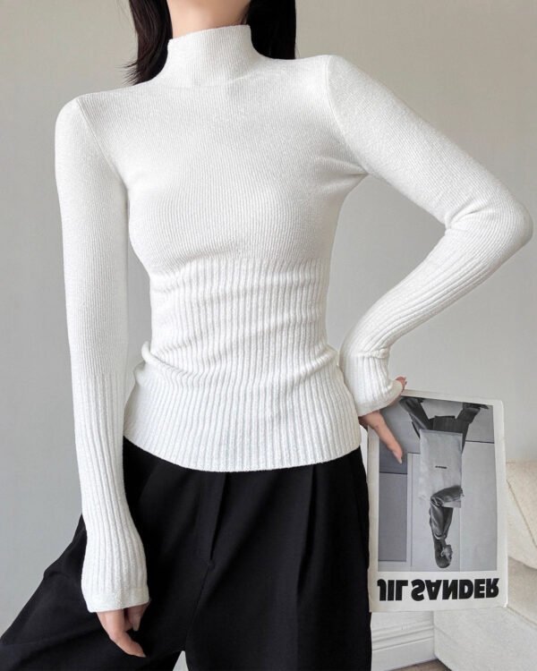 Alternative view of Ribbed Turtleneck Top