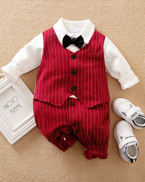 Alternative view of Baby Formal Vest Romper Set