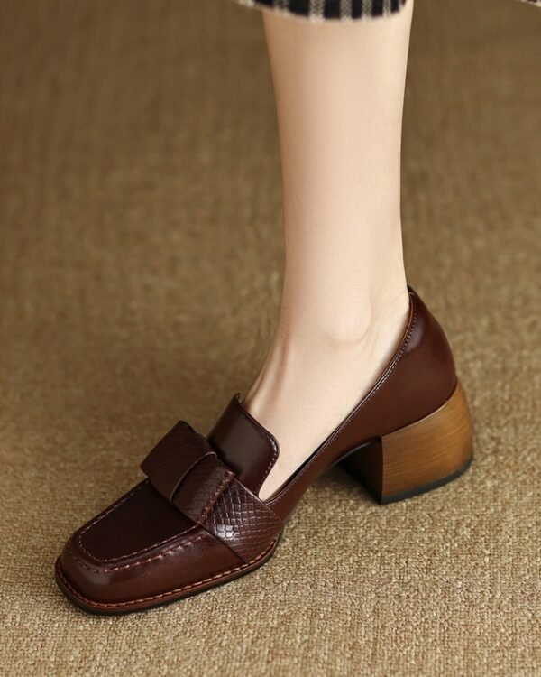 Classic Leather Block-Hell Loafers
