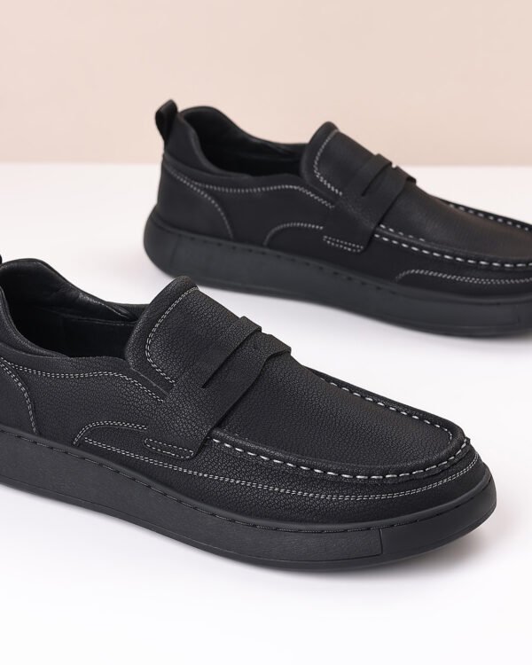 Alternative view of Minimal Leather Slip On Sneakers. Casual Wear