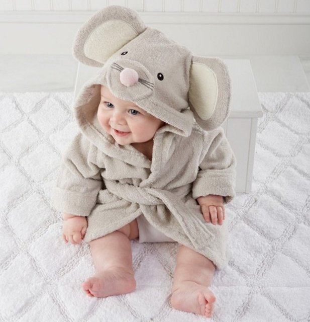 Baby Hooded Bathrobe - Winter Plush