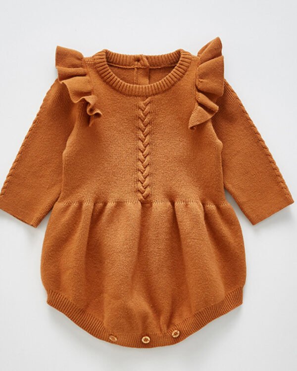 Knitted Ruffle Baby Romper