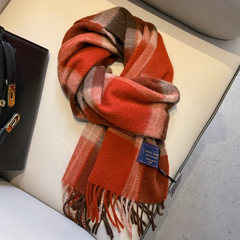 Checked Wool Scarf - Winter Essential