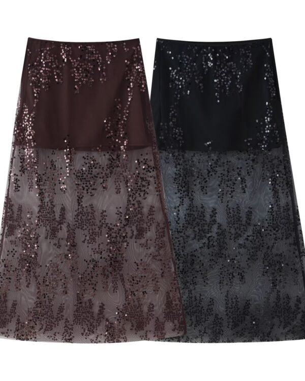 Alternative view of Bead Embroidered High Waist Skirt