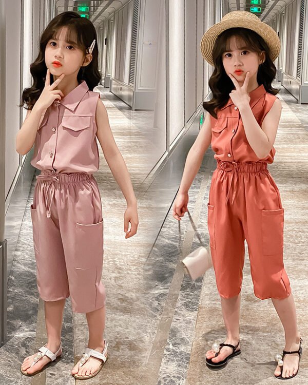 Girls Sleeveless Utility Co-Ord Set