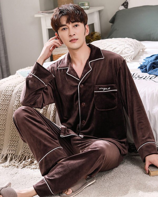 Island Velvet Button-Down Pajama Set