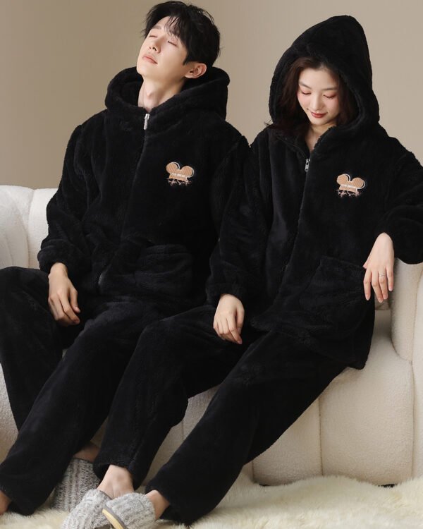 Plush Zip-Up Hooded Lounge Set