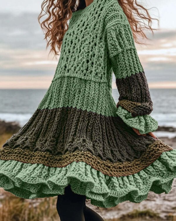 Alternative view of Cable-Knit Winter Sweater Dress.