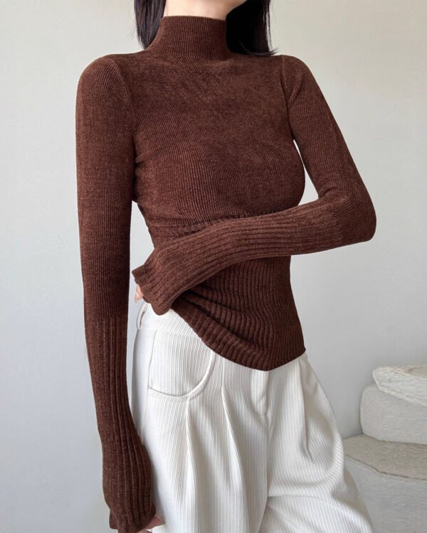 Ribbed Turtleneck Top