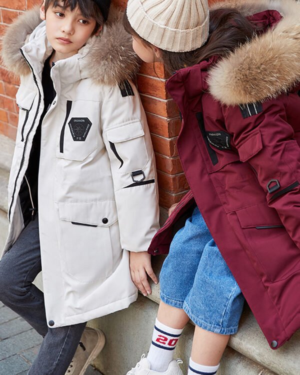 Kids Fur-Collar Down Winter Jacket