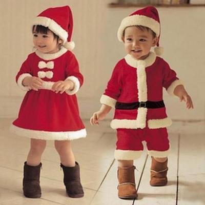 Kids Christmas Santa Costume Set