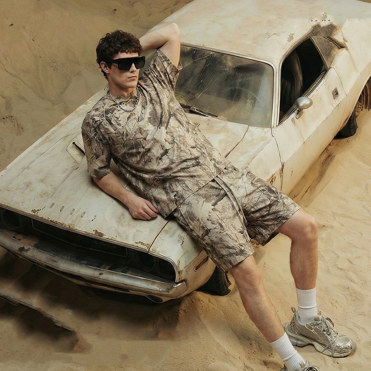 Drop-Shoulder Camo Street Tee
