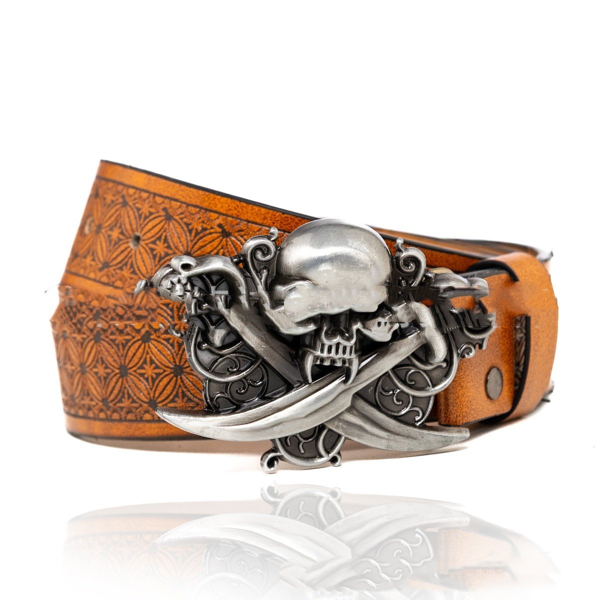 Dark Street Skull Buckle Leather Belt - Image 5