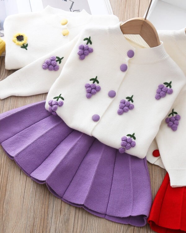 Toddler Girl Knit Sweater & Pleated Skirt Set