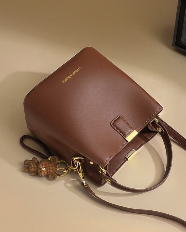 Alternative view of Minimal Leather Bucket Crossbody