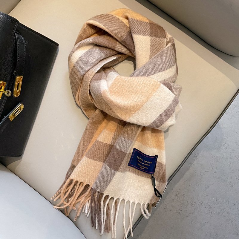 Checked Wool Scarf - Winter Essential - Image 10