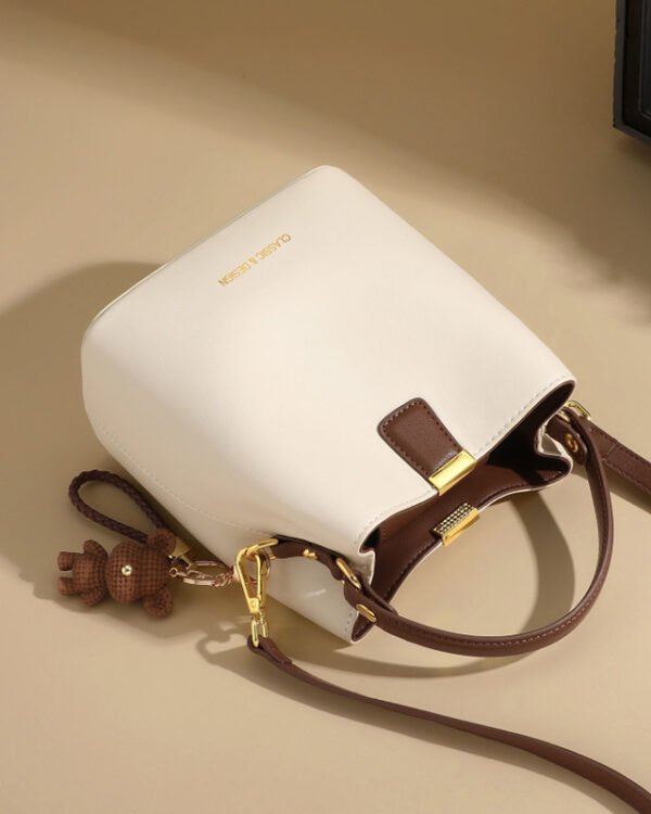 Minimal Leather Bucket Crossbody