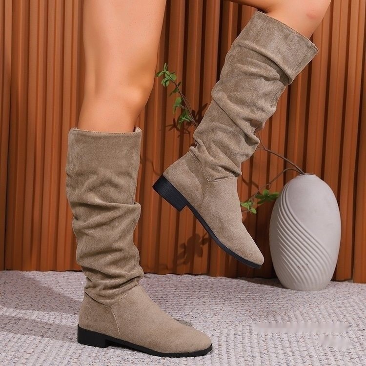 Suede Chunky Heel Mid Boots