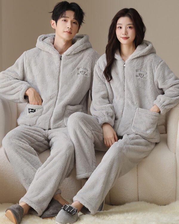 Alternative view of Plush Zip-Up Hooded Lounge Set