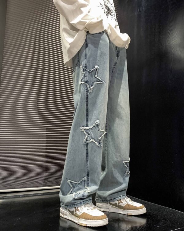 Star-Patch Flared Street Denim