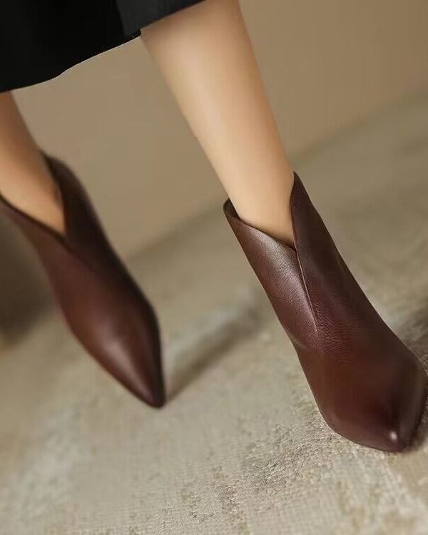 French Kitten-Heel Ankle Boots