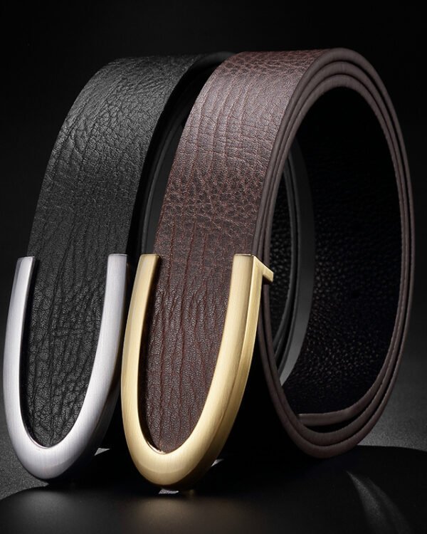 Classic Smooth Leather Buckle Belt