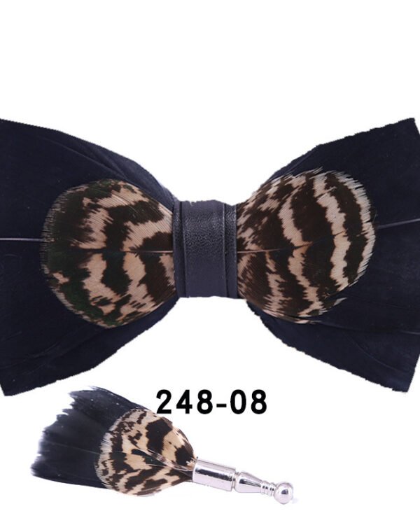 Alternative view of Feather Bow Tie - Statement Formal Accent