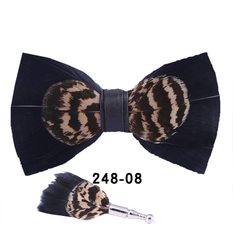 Feather Bow Tie - Statement Formal Accent - Image 2