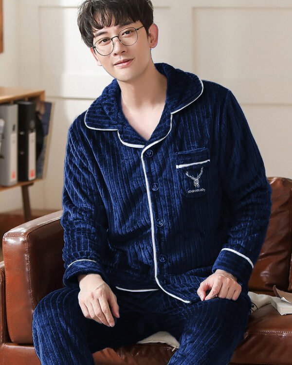 Alternative view of Men's Cozy Flannel Button Pajama Set