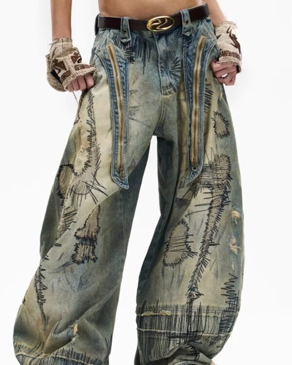 Raw Stitch Oversized Street Jeans
