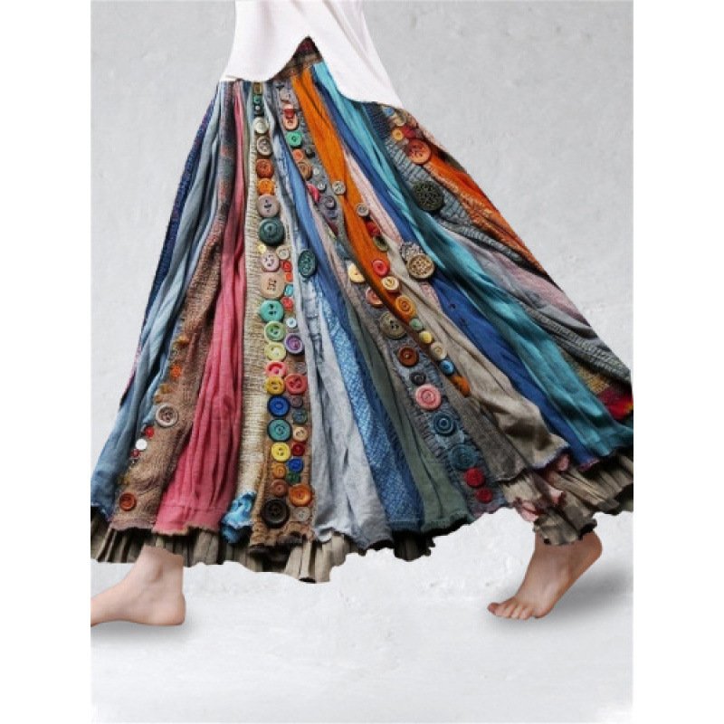 Bohemian Floral Midi Skirt - Image 2