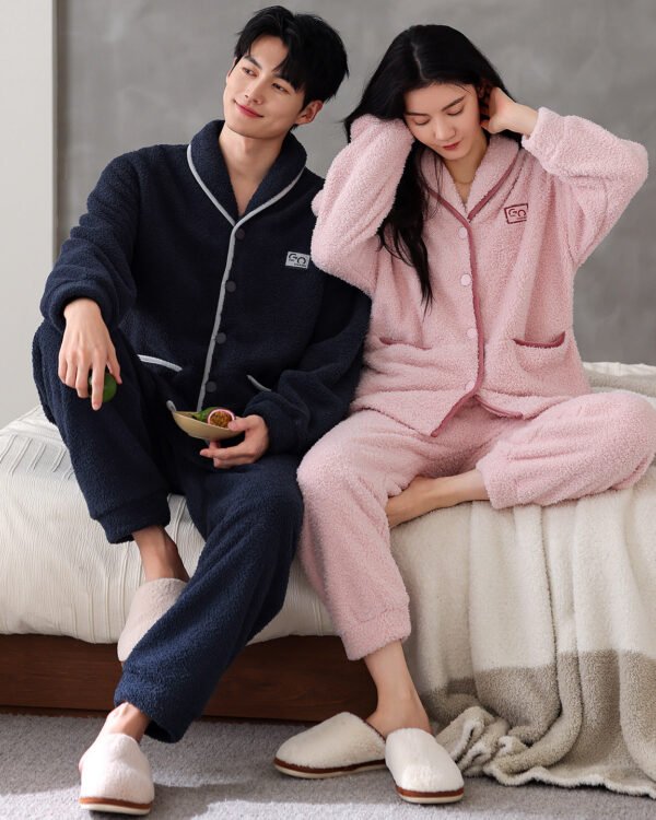 Alternative view of Plush Coral Fleece Couple Lounge Set