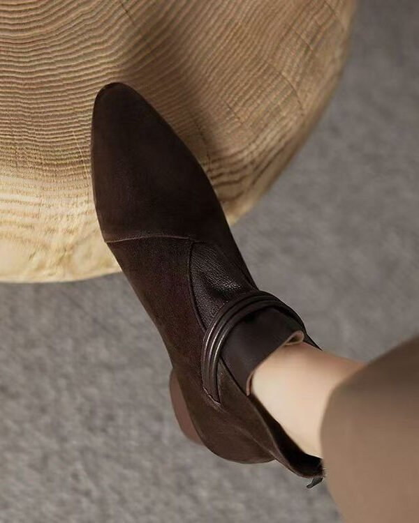 Alternative view of Retro Suede Pointed Ankle Boots