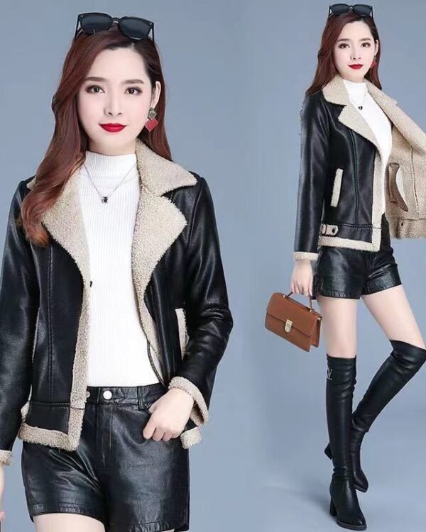 Alternative view of Shearling-Lined Biker Jacket