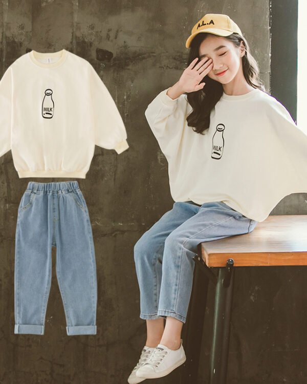 Girls Everyday Cotton shirt with & Jeans Set