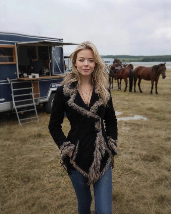 Alternative view of Fur Collar Suede Coat