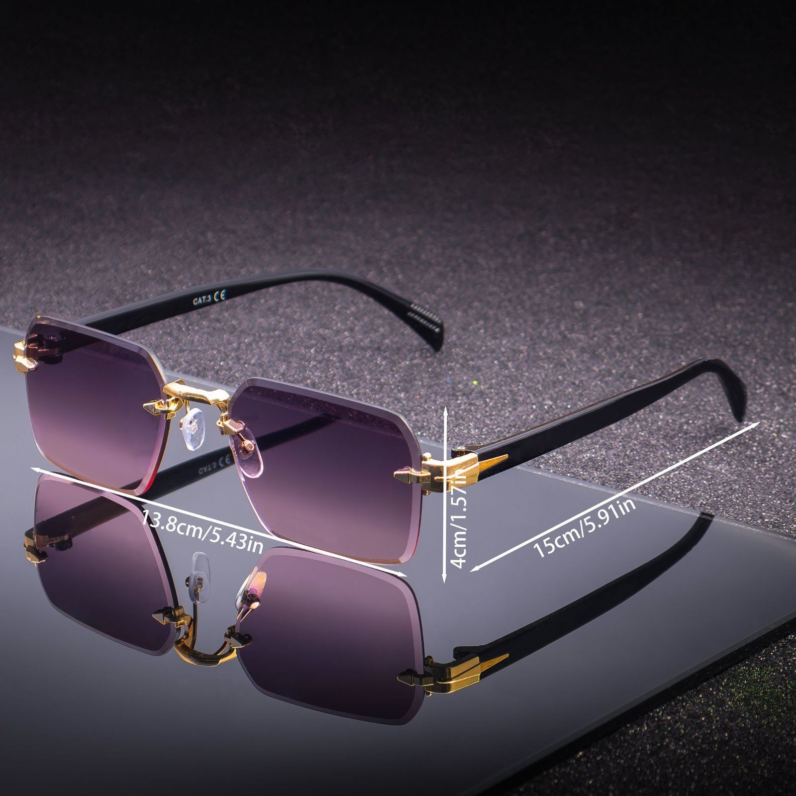 Frameless Gradient Edge Sunglasses - Image 4