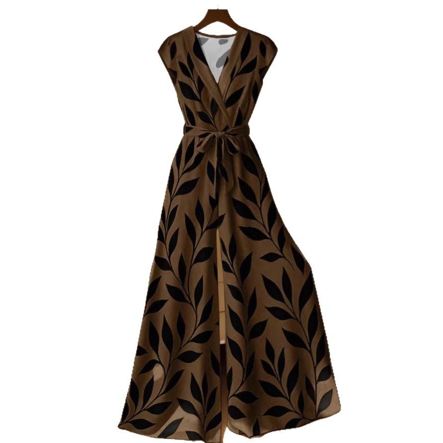 Leaf Tie Midi Dress - Image 5