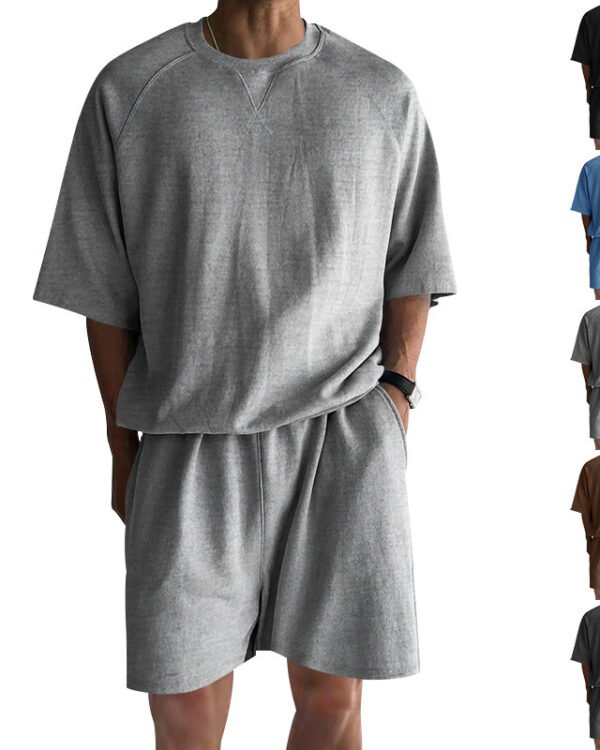 Alternative view of Men's Terry Relaxed Fit Lounge Shorts Set