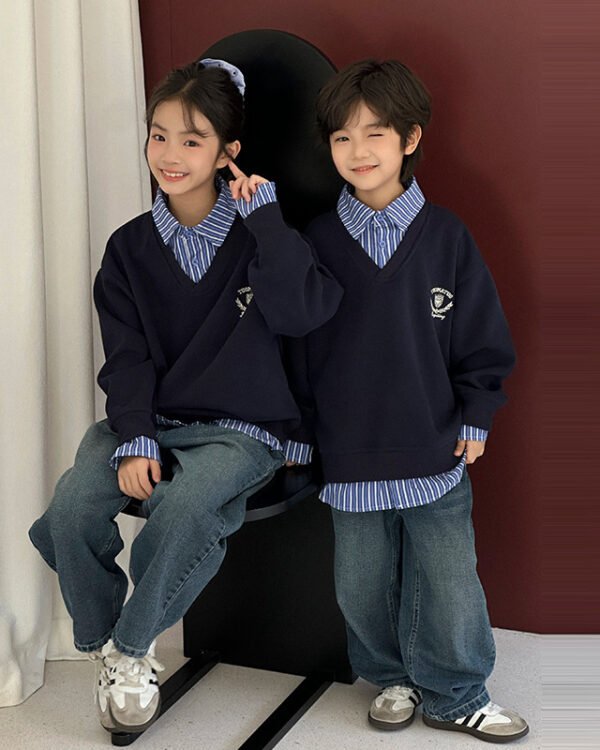 Sibling Match Patchwork Knit Set