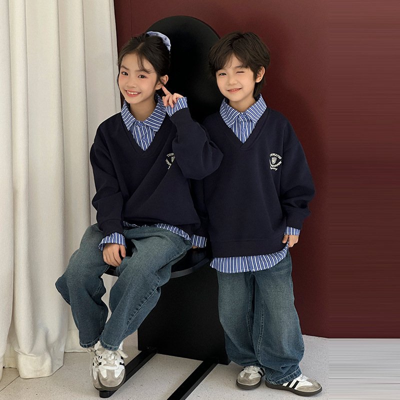Sibling Match Patchwork Knit Set