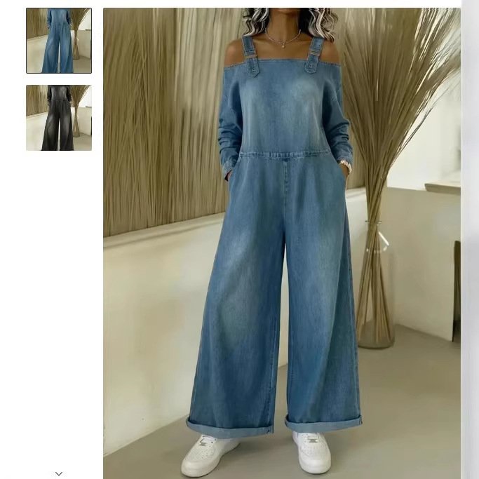 Relaxed Denim Utility Jumpsuit - Image 2