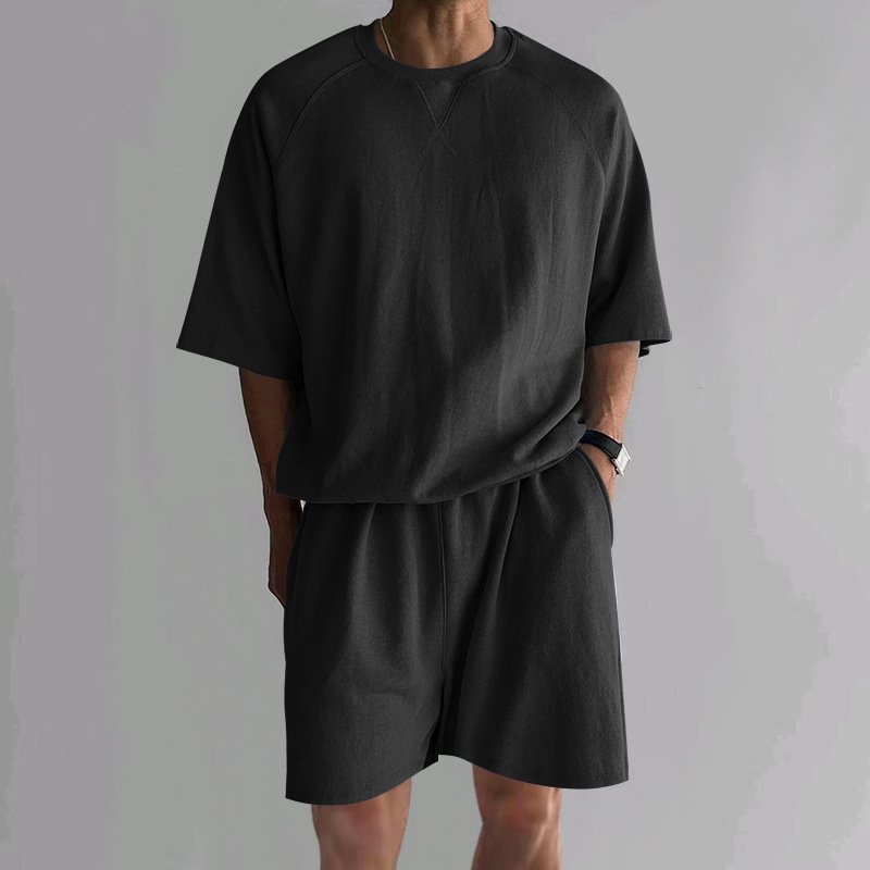 Men's Terry Relaxed Fit Lounge Shorts Set - Image 7