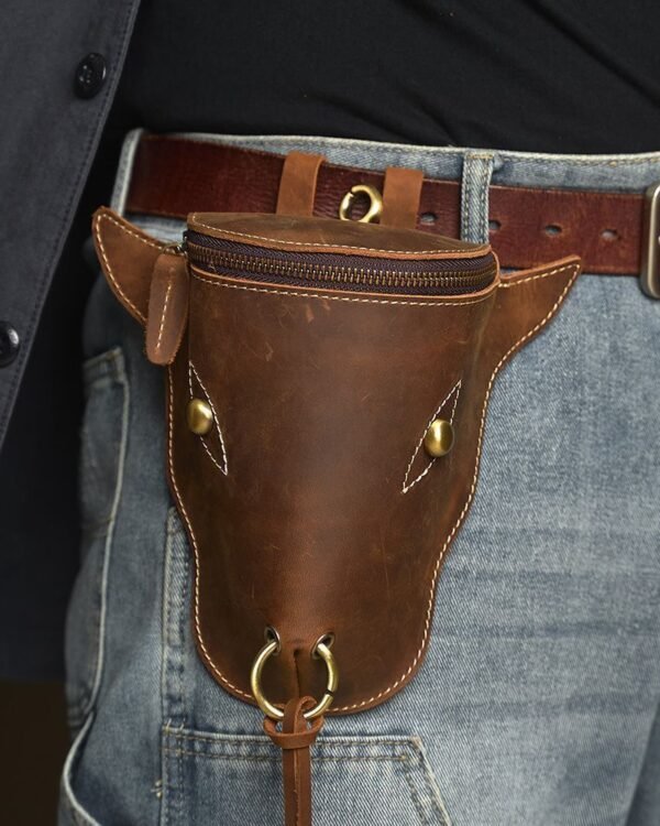 Leather Ox-Head Belt Pouch