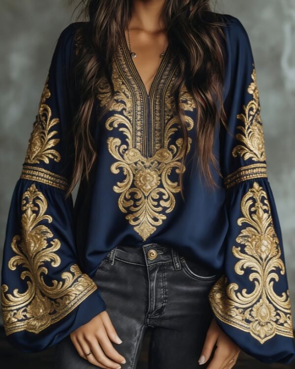 Alternative view of Embroidered Relaxed Boho Shirt