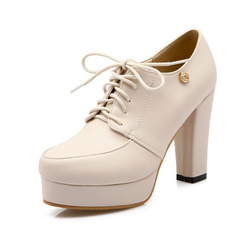 Chunky Lace-Up Platform Pumps - Image 6