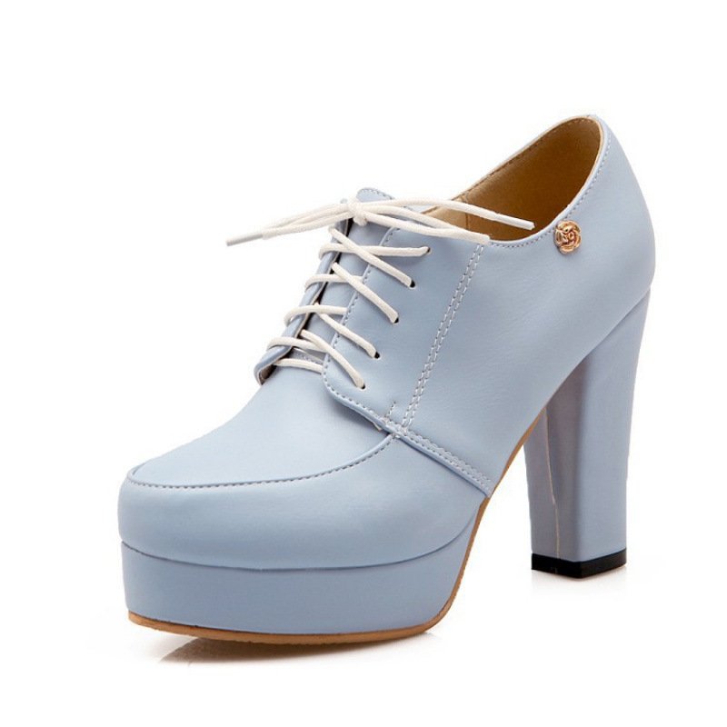 Chunky Lace-Up Platform Pumps - Image 2