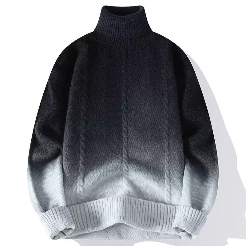 High-Neck Gradient Knit Sweater - Image 2