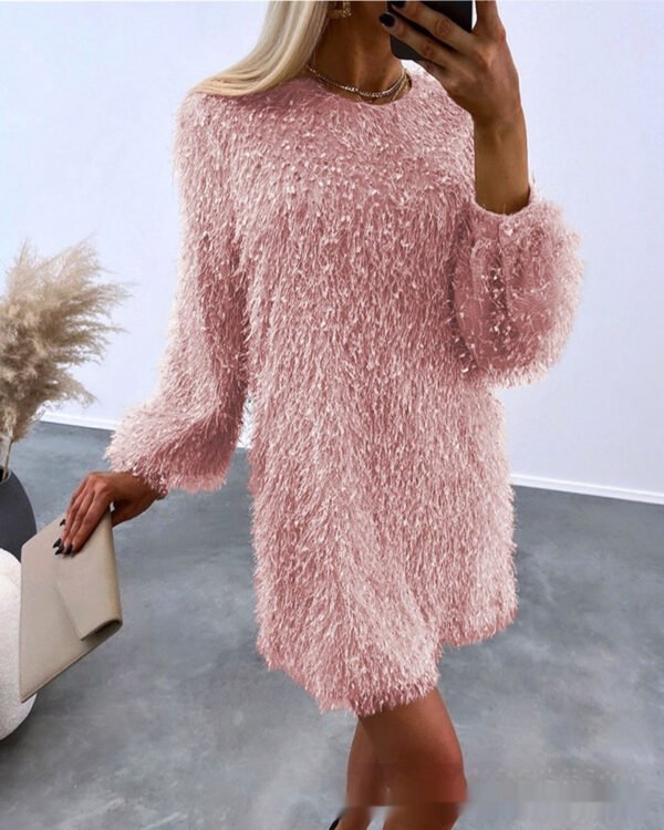 Alternative view of Textured Fringe Knit Mini Dress