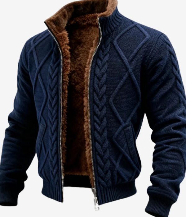 Alternative view of Fleece-Linen Thick Hooded Jacket